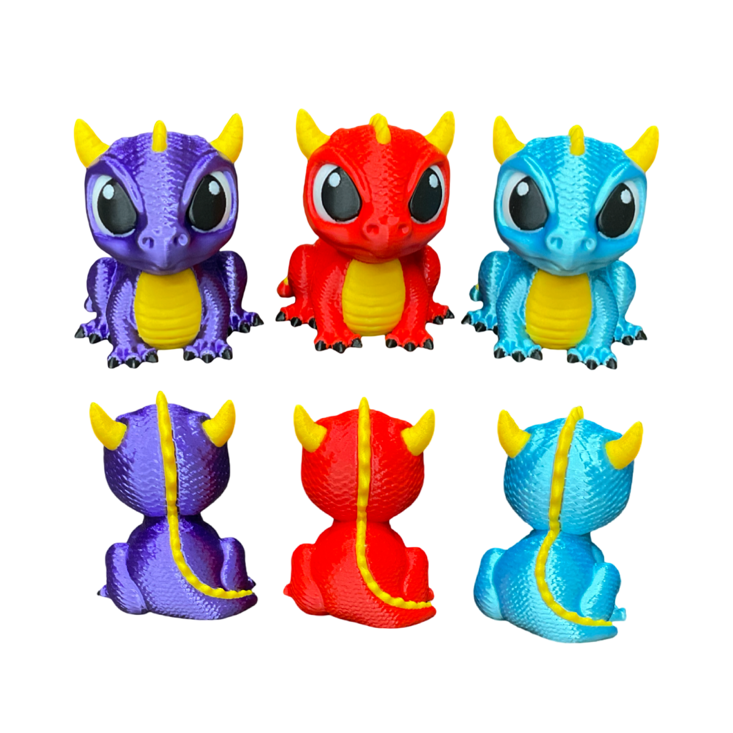 Set of 3 - 3D printed Dragons