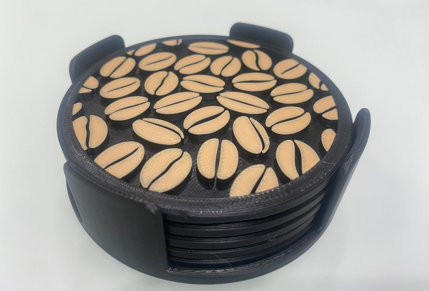 Coffee Bean Coasters with Holder