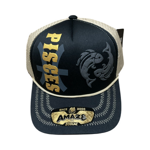 Khaki and Black Zodiac Sign Trucker Hat