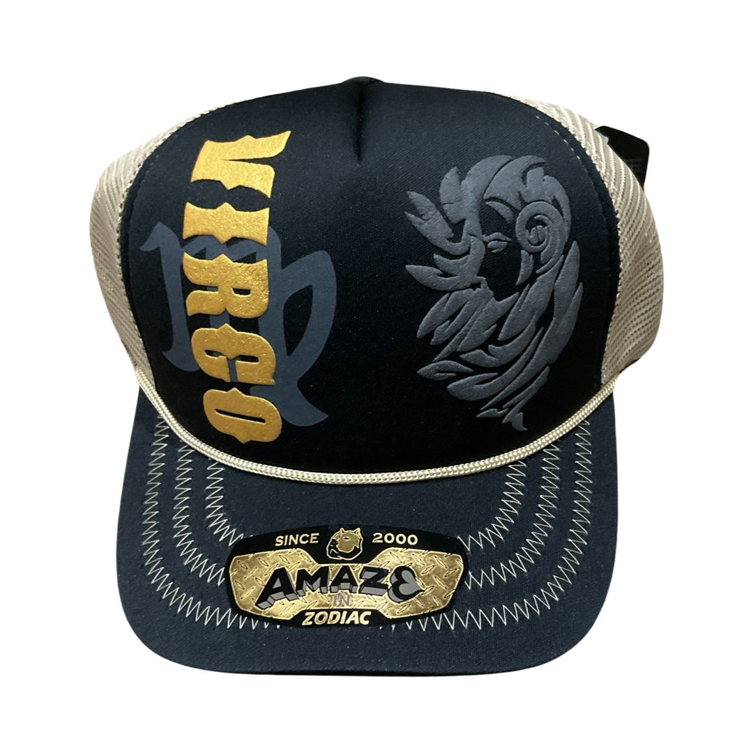 Khaki and Black Zodiac Sign Trucker Hat