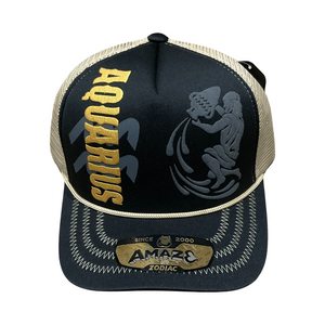 Khaki and Black Zodiac Sign Trucker Hat