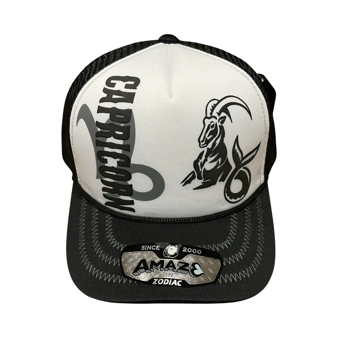 Black and White Zodiac Trucker Hat