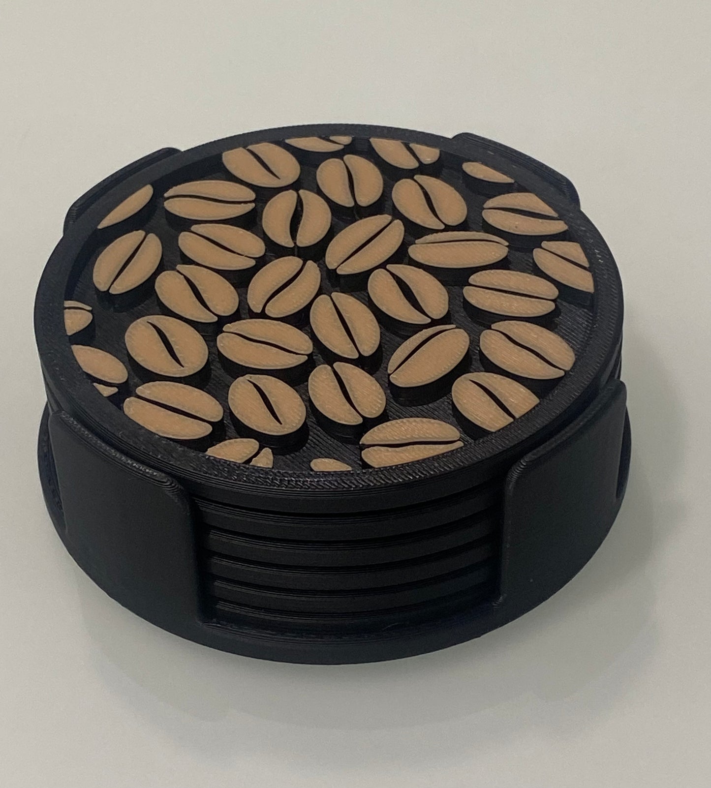 Coffee Bean Coasters with Holder