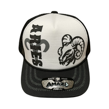 Load image into Gallery viewer, Black and White Zodiac Trucker Hat
