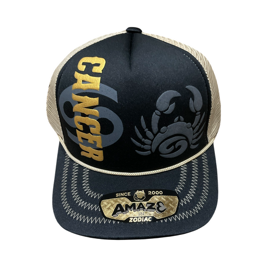 Khaki and Black Zodiac Sign Trucker Hat