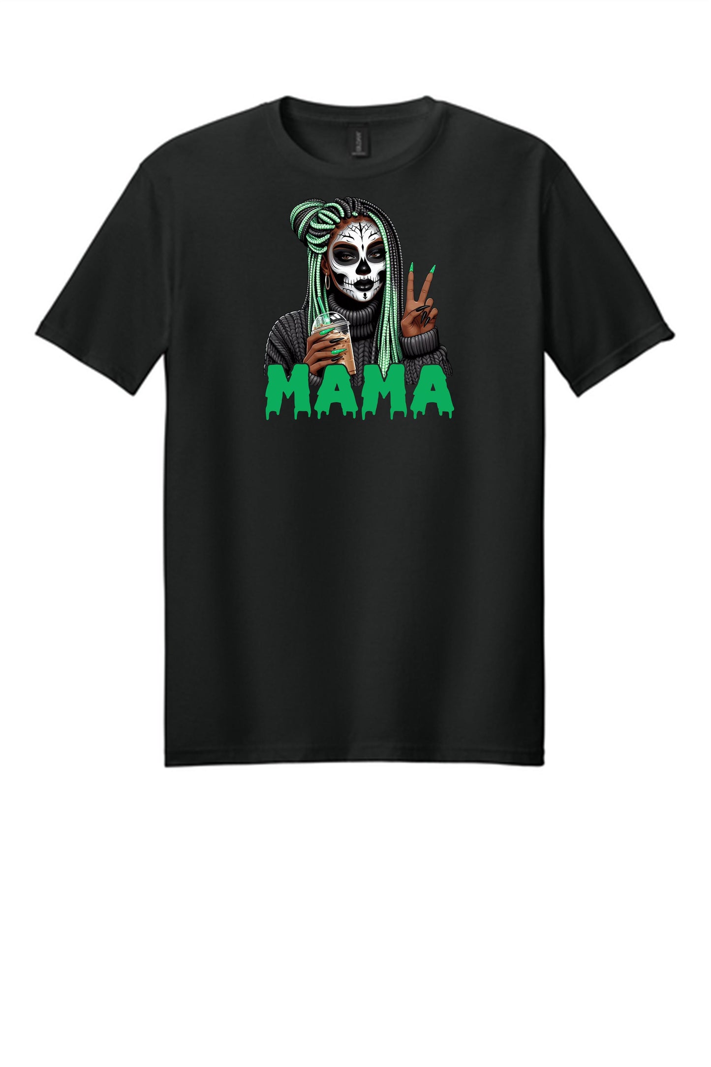 Halloween Green Mama Skull
