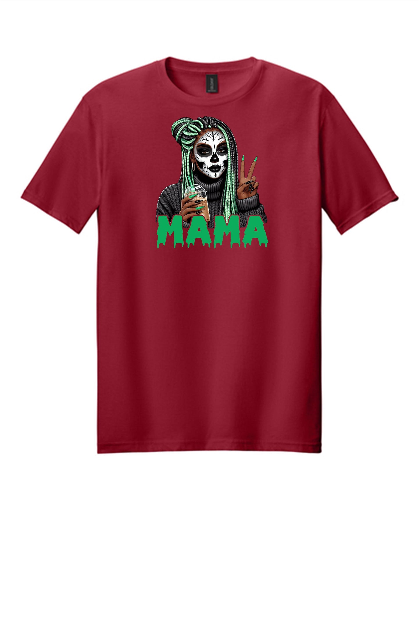 Halloween Green Mama Skull
