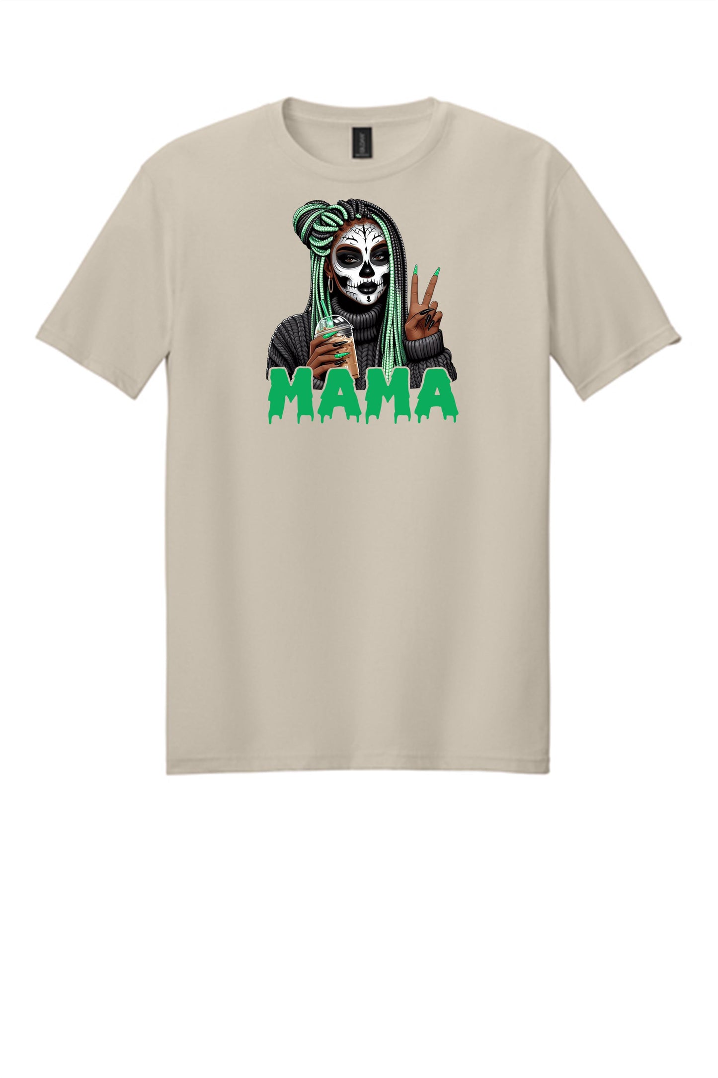 Halloween Green Mama Skull