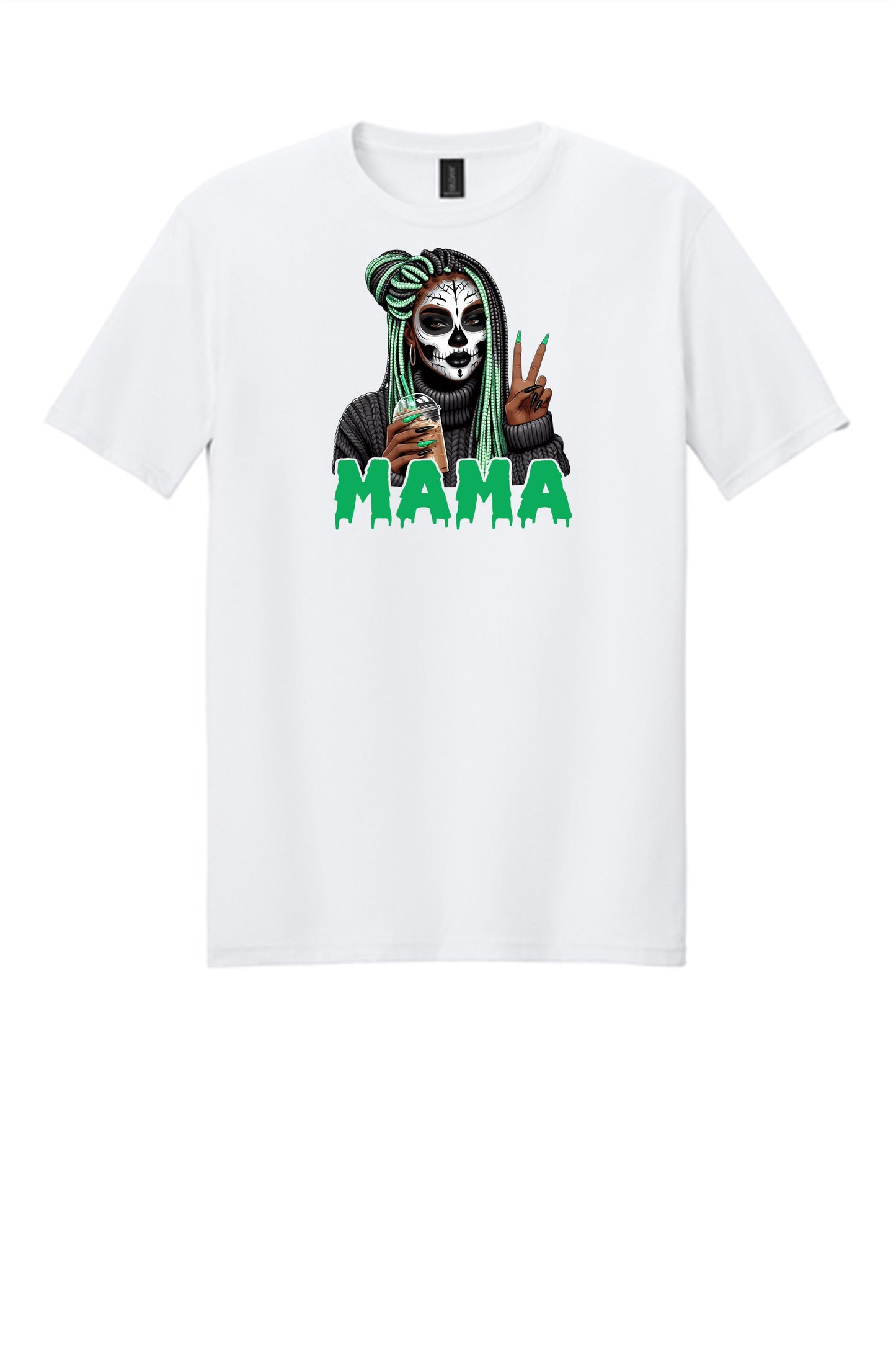 Halloween Green Mama Skull