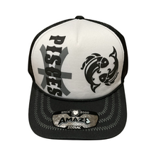 Load image into Gallery viewer, Black and White Zodiac Trucker Hat
