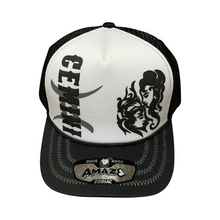 Load image into Gallery viewer, Black and White Zodiac Trucker Hat
