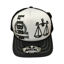 Load image into Gallery viewer, Black and White Zodiac Trucker Hat
