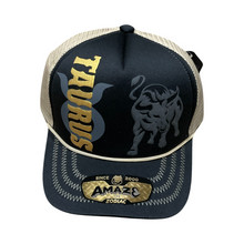 Load image into Gallery viewer, Khaki and Black Zodiac Sign Trucker Hat
