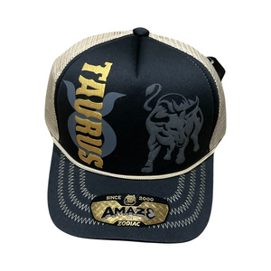 Khaki and Black Zodiac Sign Trucker Hat