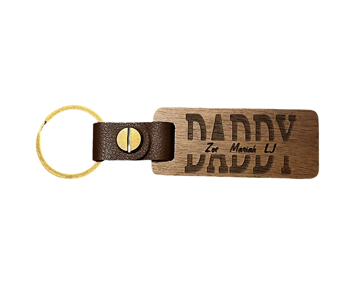 Wooden DADDY Keychain